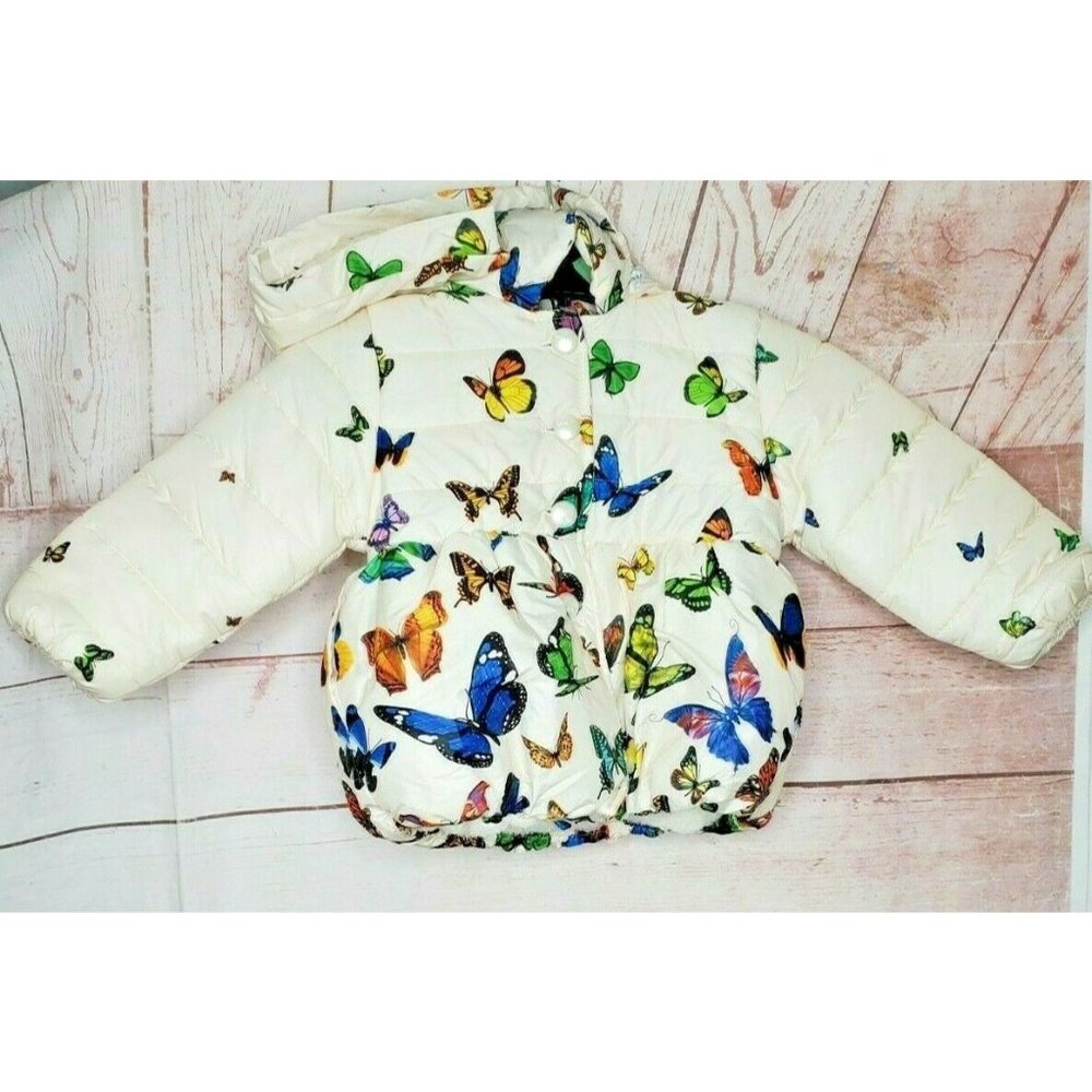 Toddler Baby Girls Kids Winter Warm Hooded Coat Butterfly Jacket Outerwear